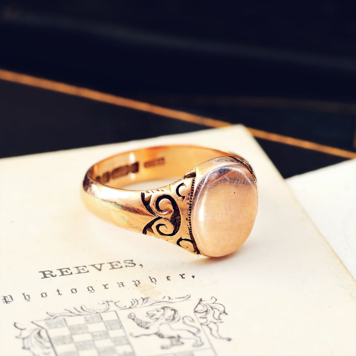 Fine Date 1901 9ct Rose Gold Men's Signet Ring