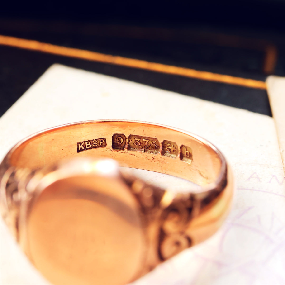 Fine Date 1901 9ct Rose Gold Men's Signet Ring
