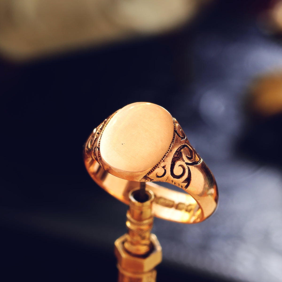 Fine Date 1901 9ct Rose Gold Men's Signet Ring