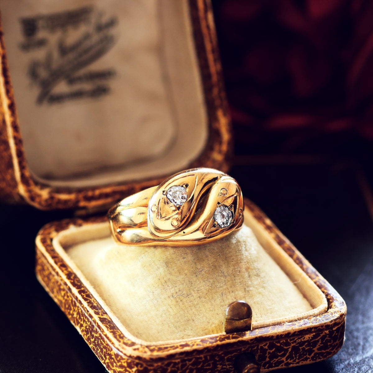 Beauteous Date 1902 Diamond Double Snake Ring