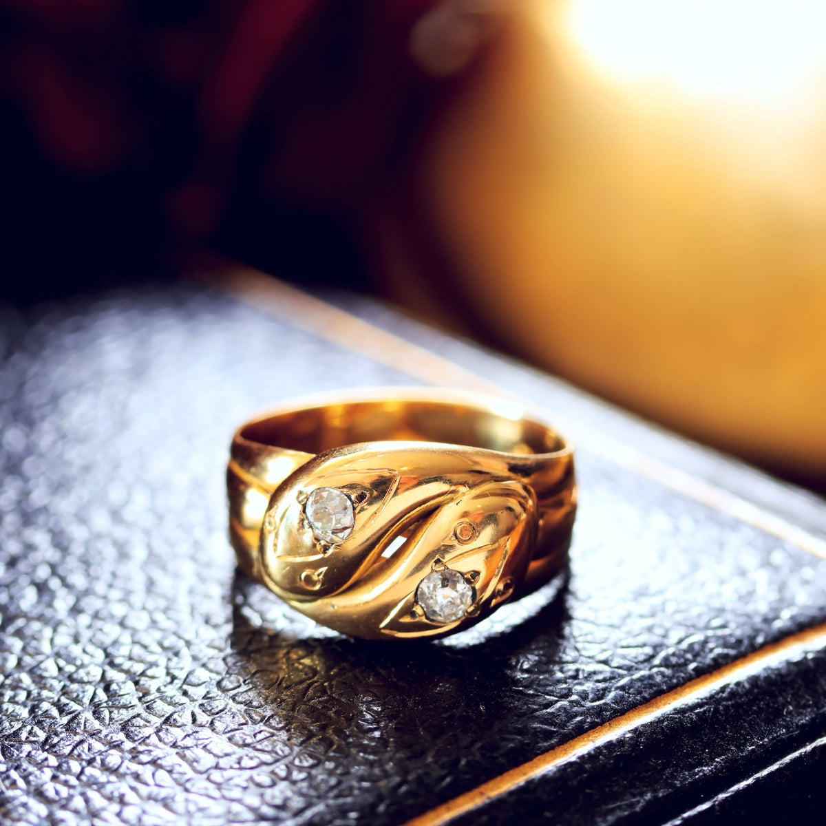 Beauteous Date 1902 Diamond Double Snake Ring