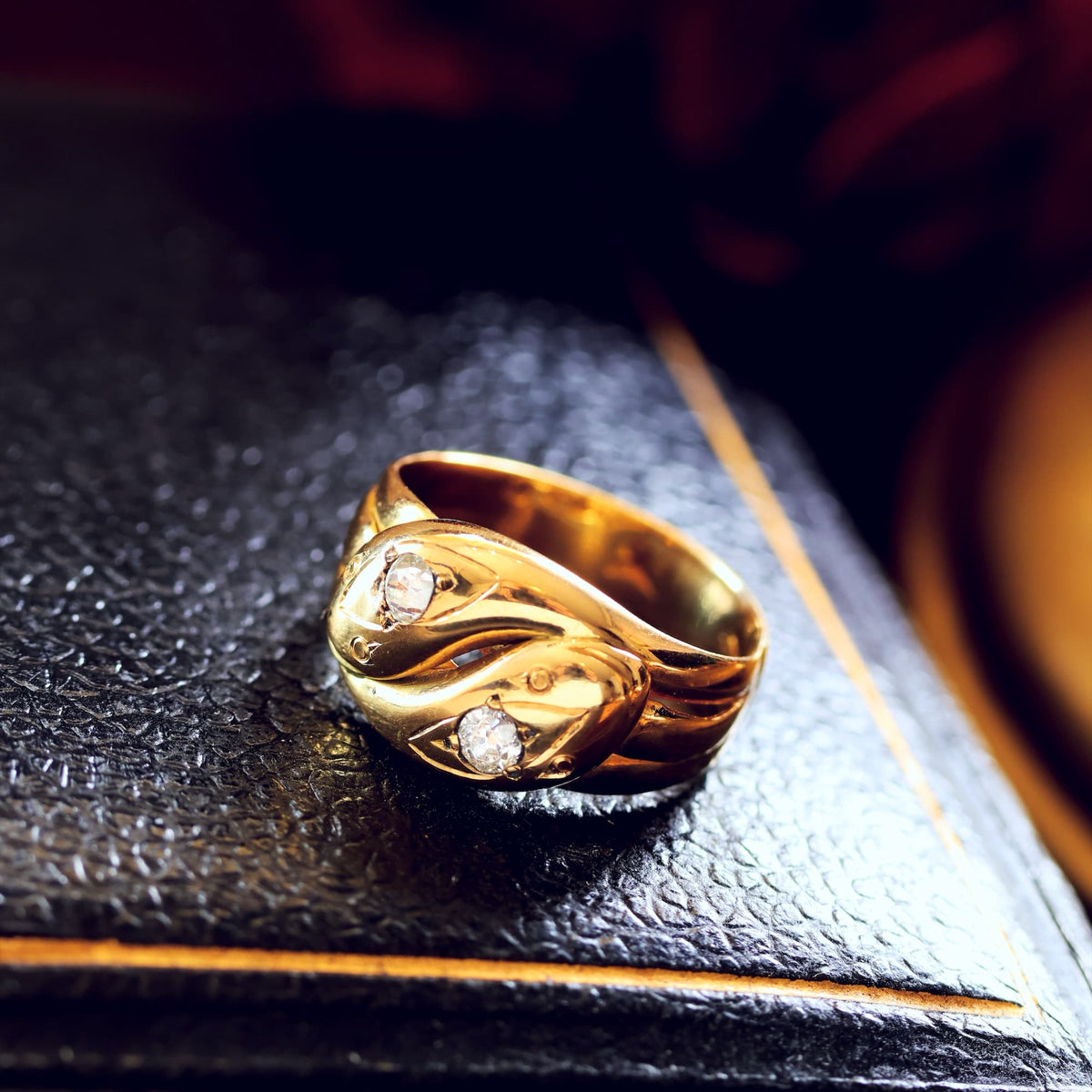 Beauteous Date 1902 Diamond Double Snake Ring