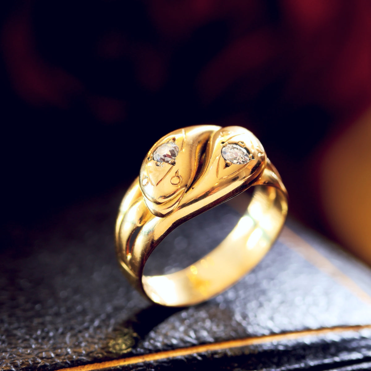 Beauteous Date 1902 Diamond Double Snake Ring