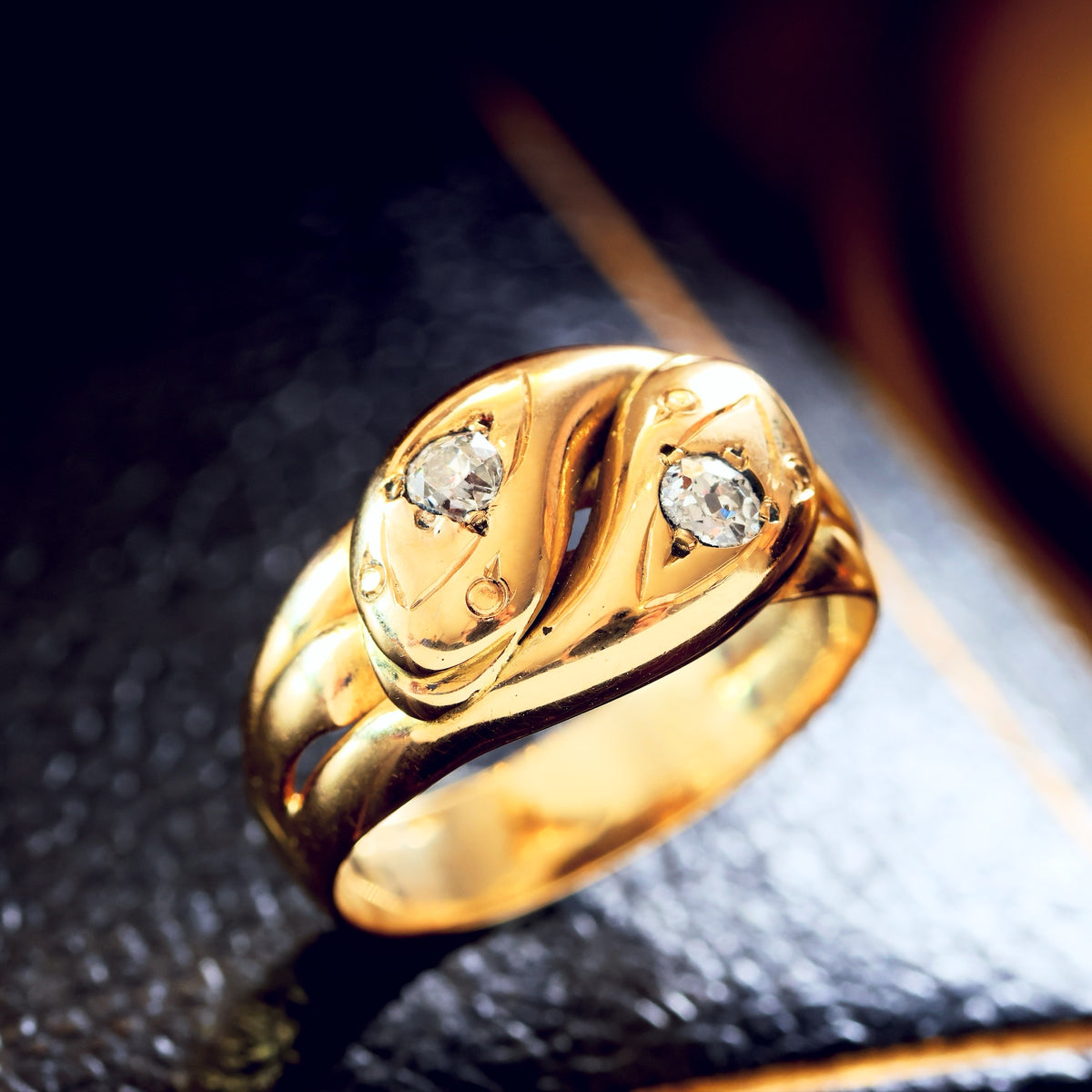 Beauteous Date 1902 Diamond Double Snake Ring