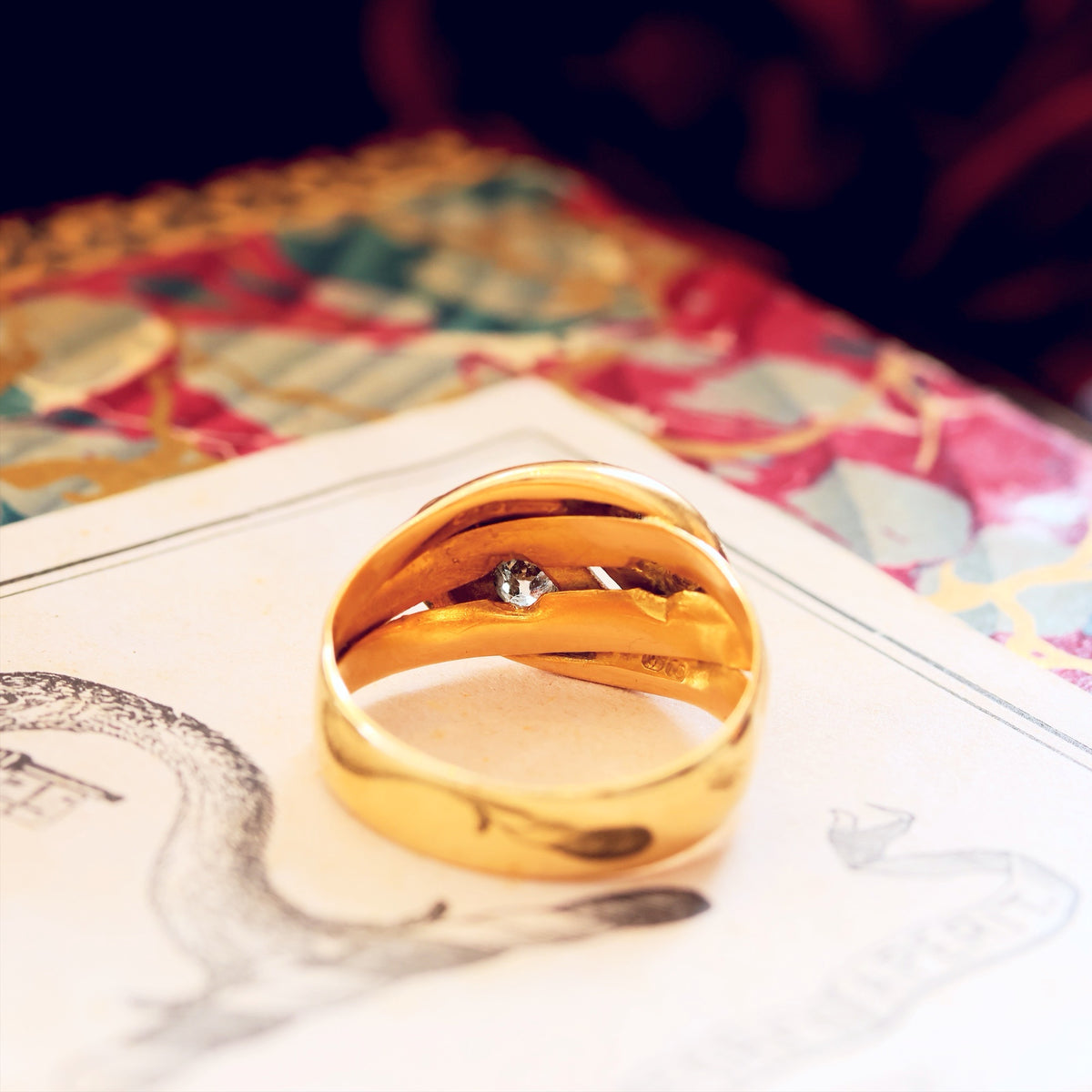 Beauteous Date 1902 Diamond Double Snake Ring