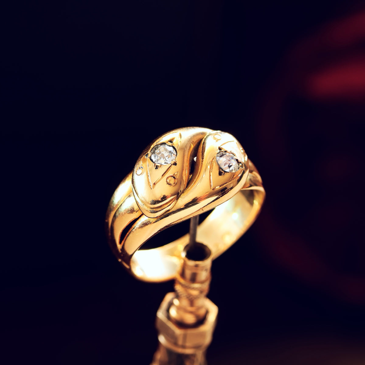 Beauteous Date 1902 Diamond Double Snake Ring