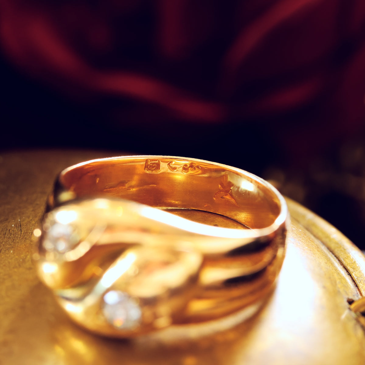 Beauteous Date 1902 Diamond Double Snake Ring