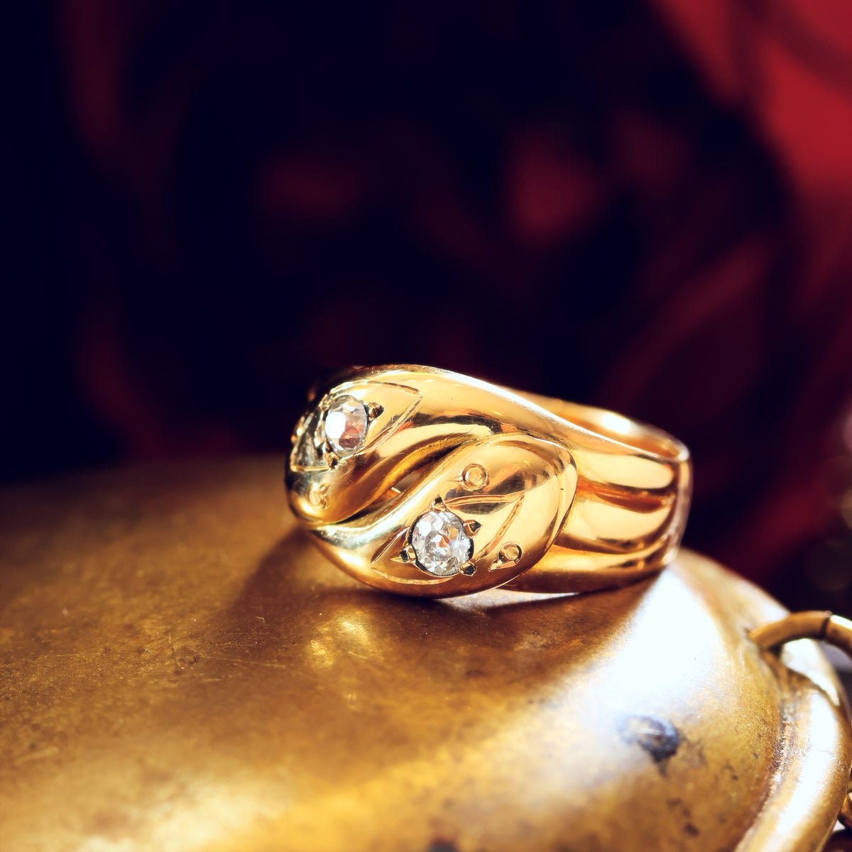 Beauteous Date 1902 Diamond Double Snake Ring