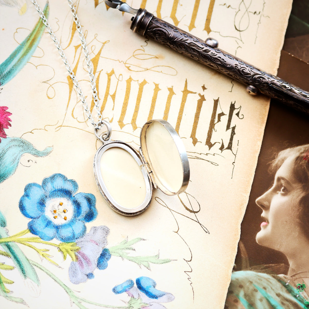 Antique Date 1902 Roses for LOVE Locket