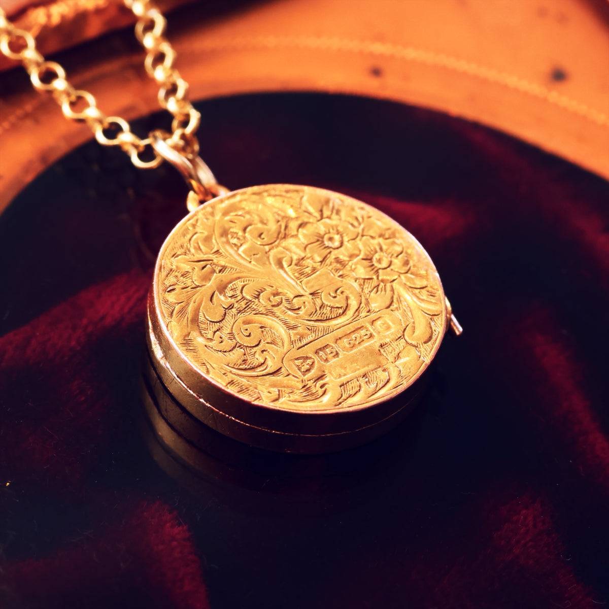 Once Beloved Date 1903 15ct Gold Ruby Locket