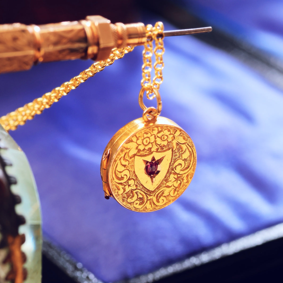 Once Beloved Date 1903 15ct Gold Ruby Locket