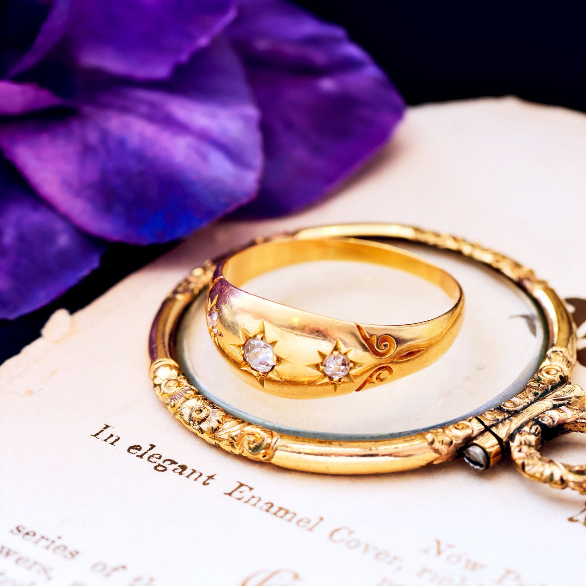 Date 1903 Gypsy Set Diamond Wedding Band