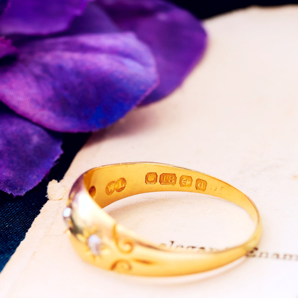 Date 1903 Gypsy Set Diamond Wedding Band