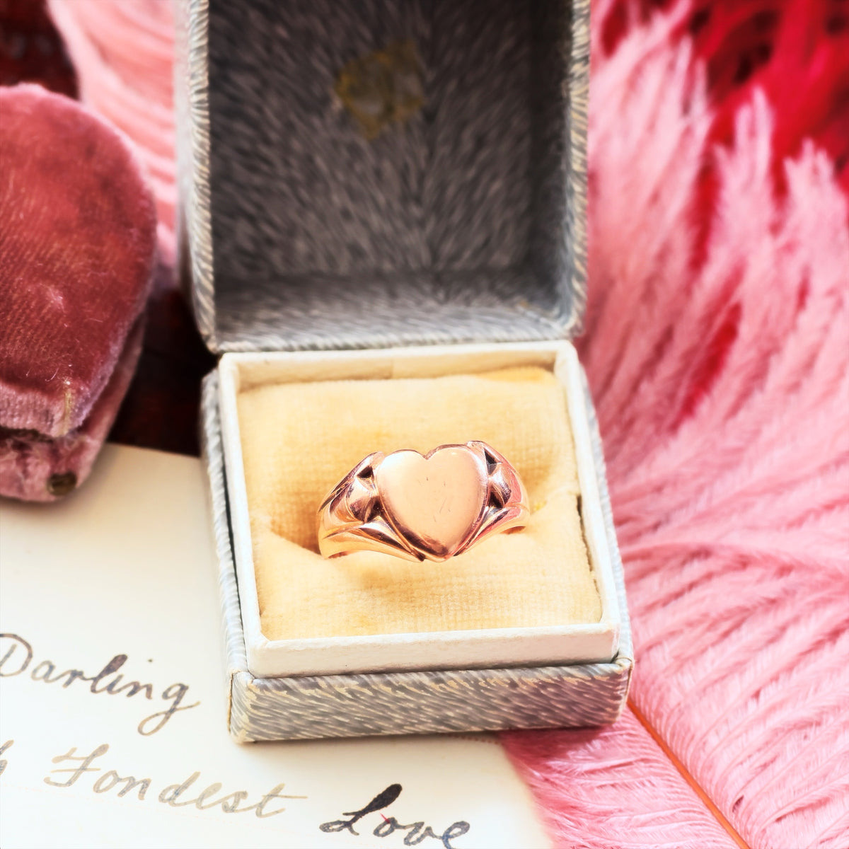 Antique Date 1905 9ct Rose Gold Signet Ring