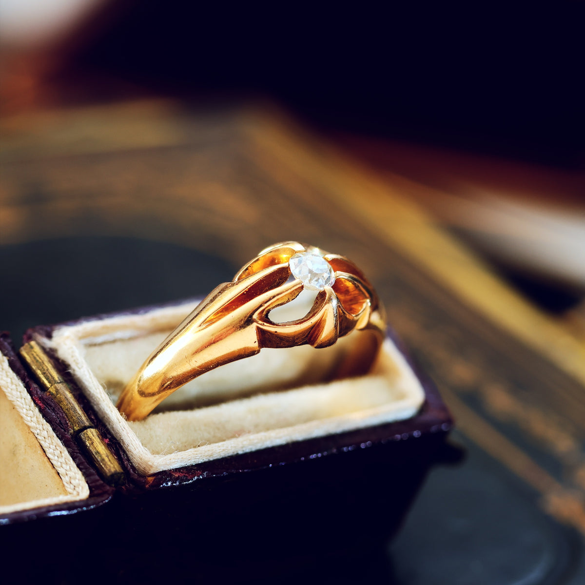 Antique Date 1912 Hand cut Diamond Engagement Ring