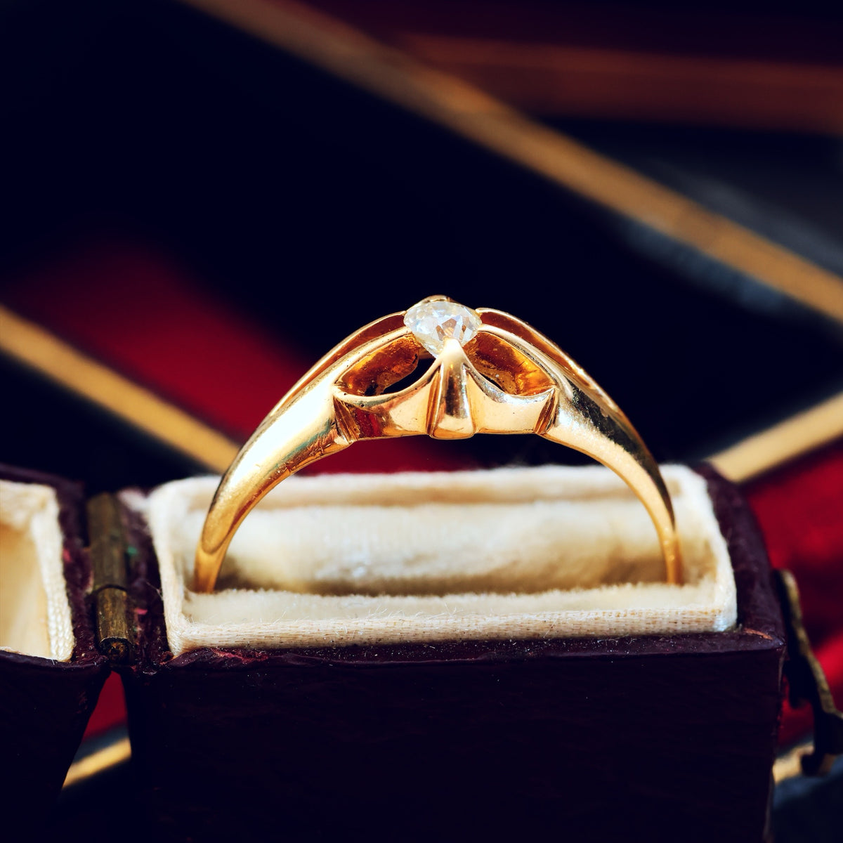 Antique Date 1912 Hand cut Diamond Engagement Ring