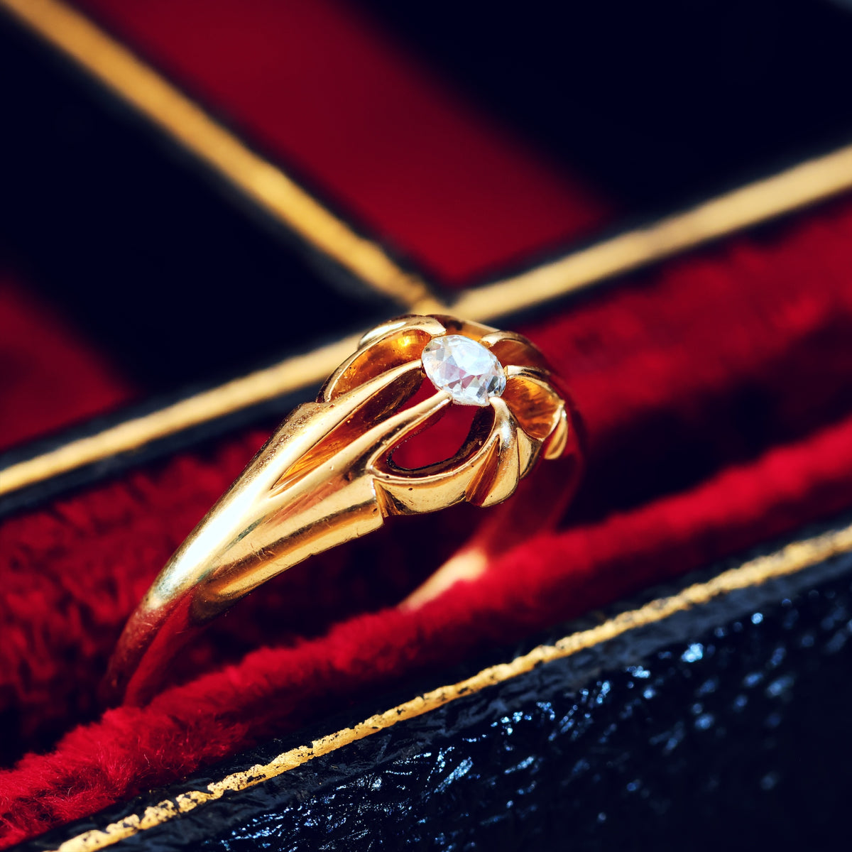 Antique Date 1912 Hand cut Diamond Engagement Ring