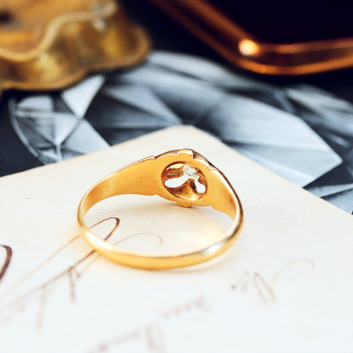 Antique Date 1912 Hand cut Diamond Engagement Ring