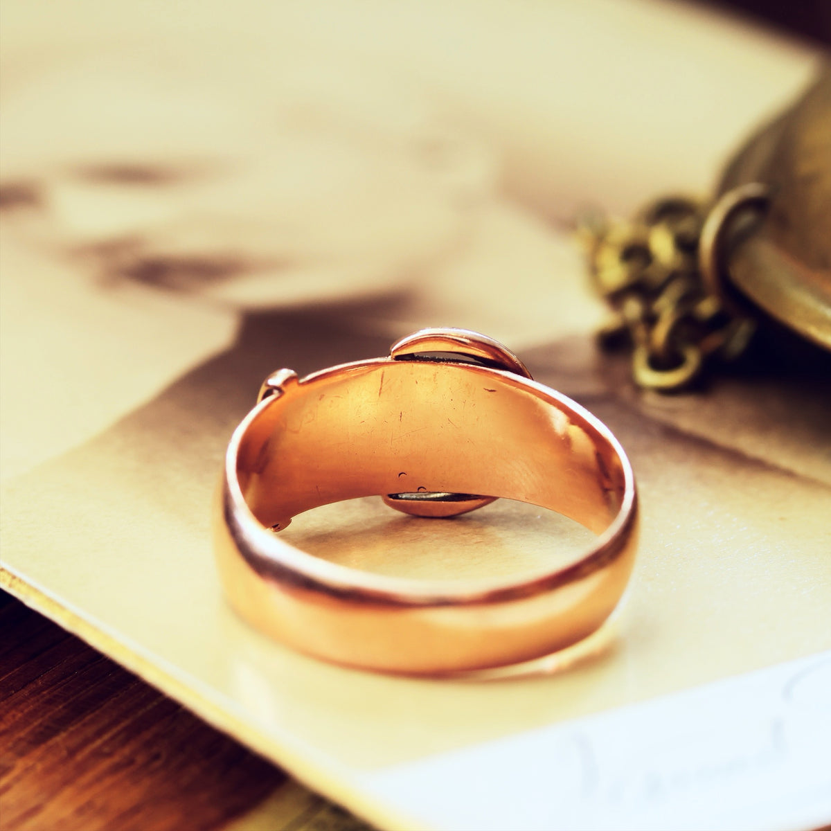 Scarce Date 1912 Men's 'Fidelity' Buckle Wedding Ring