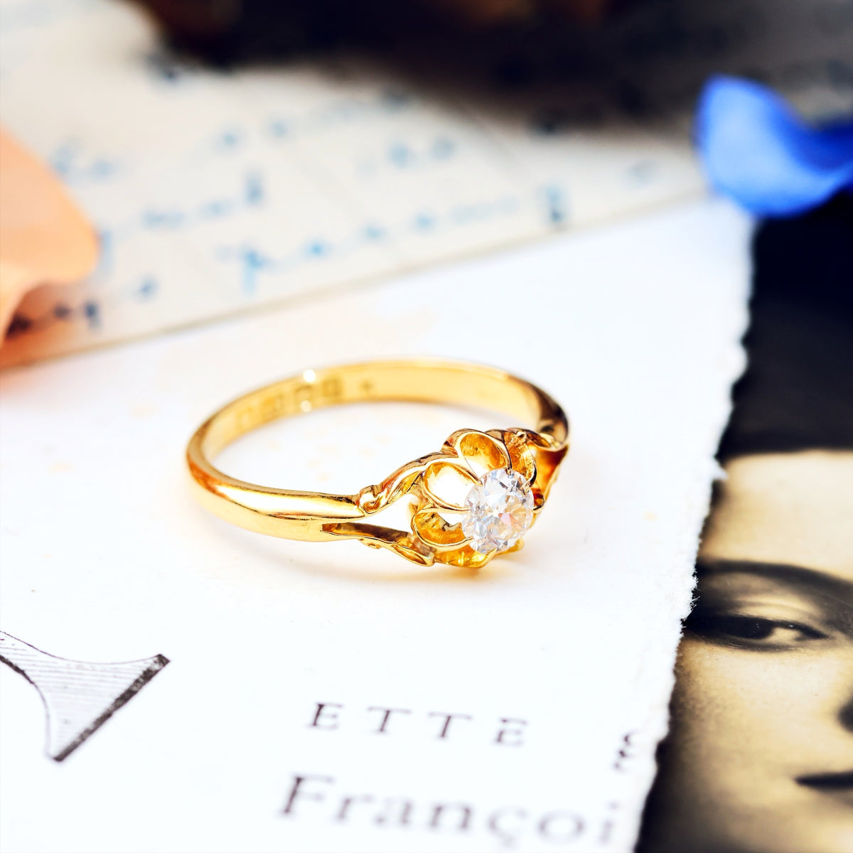 Antique Date 1913 Arts & Crafts Diamond Engagement Ring