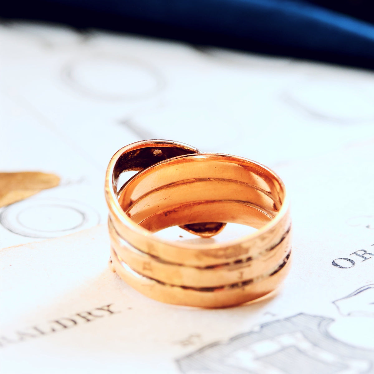 Antique Date 1914 Diamond Snake Ring