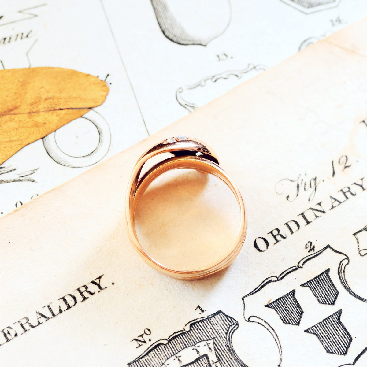 Antique Date 1914 Diamond Snake Ring