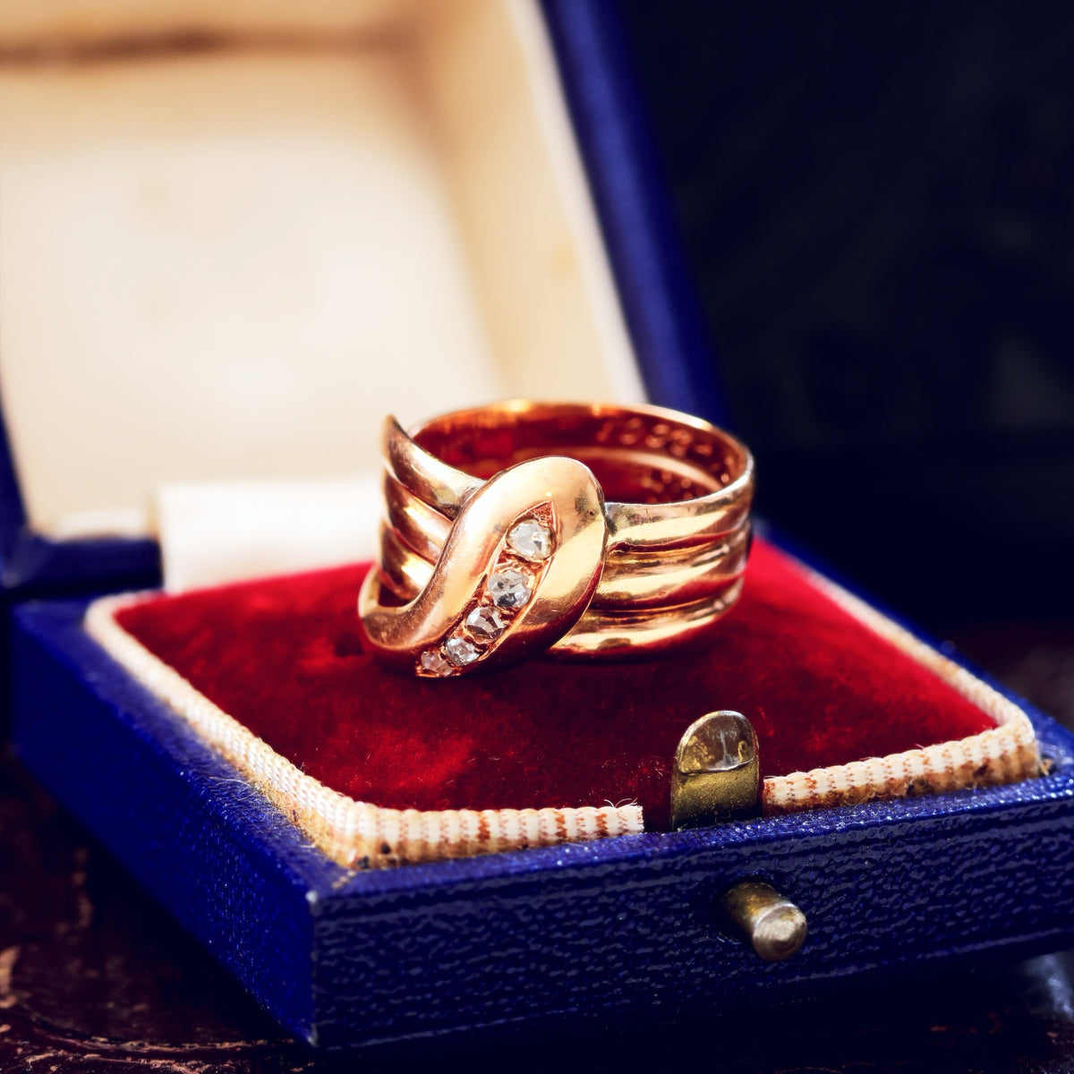 Antique Date 1914 Diamond Snake Ring