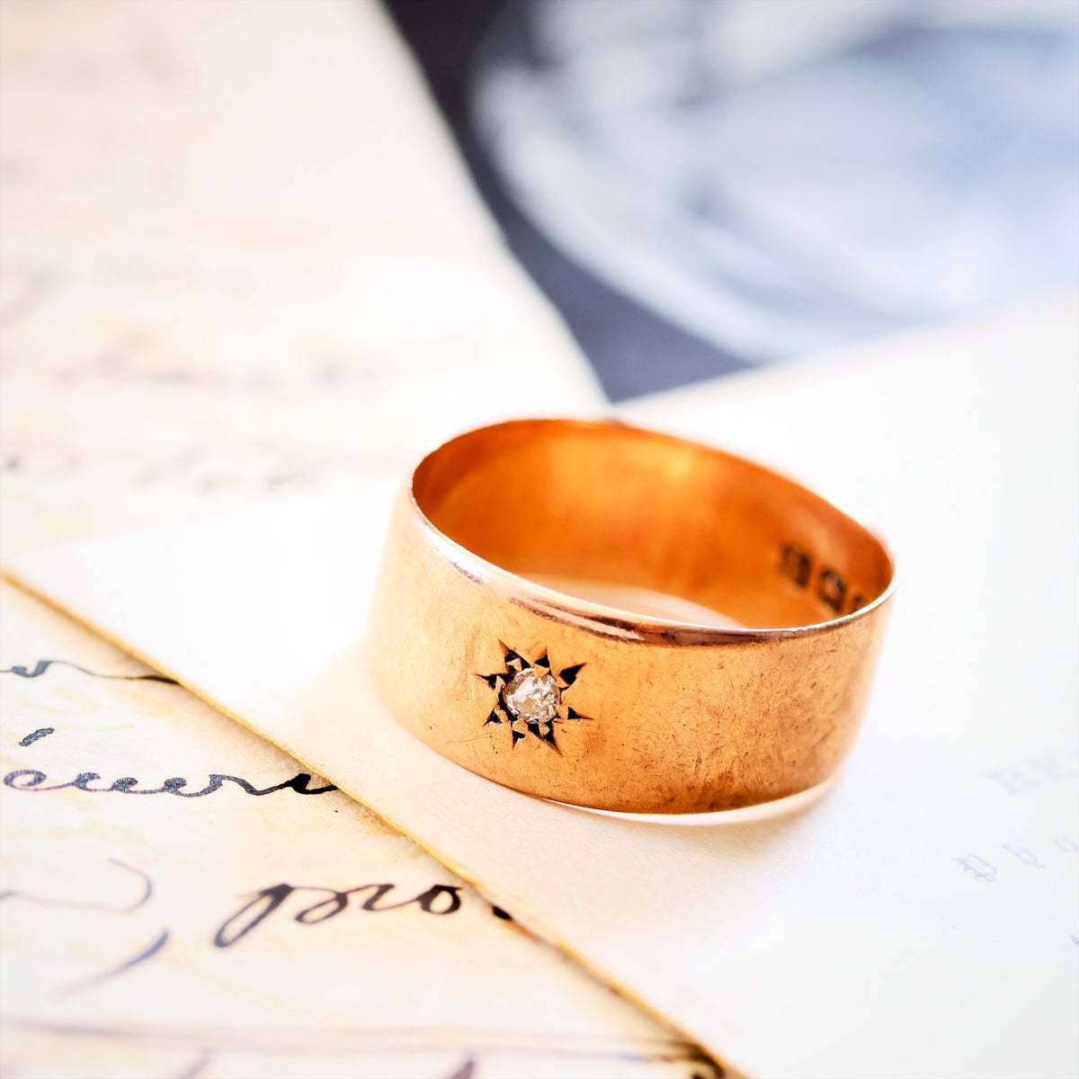 Bless'd Antique Date 1915 Diamond Wedding Ring