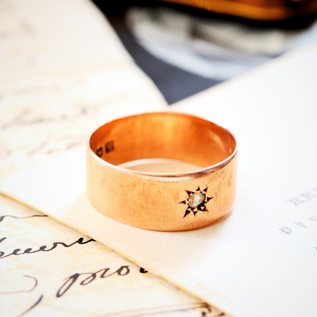 Bless'd Antique Date 1915 Diamond Wedding Ring