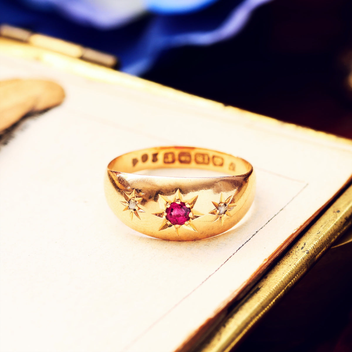Date 1916 Ruby & Diamond Pinky Ring