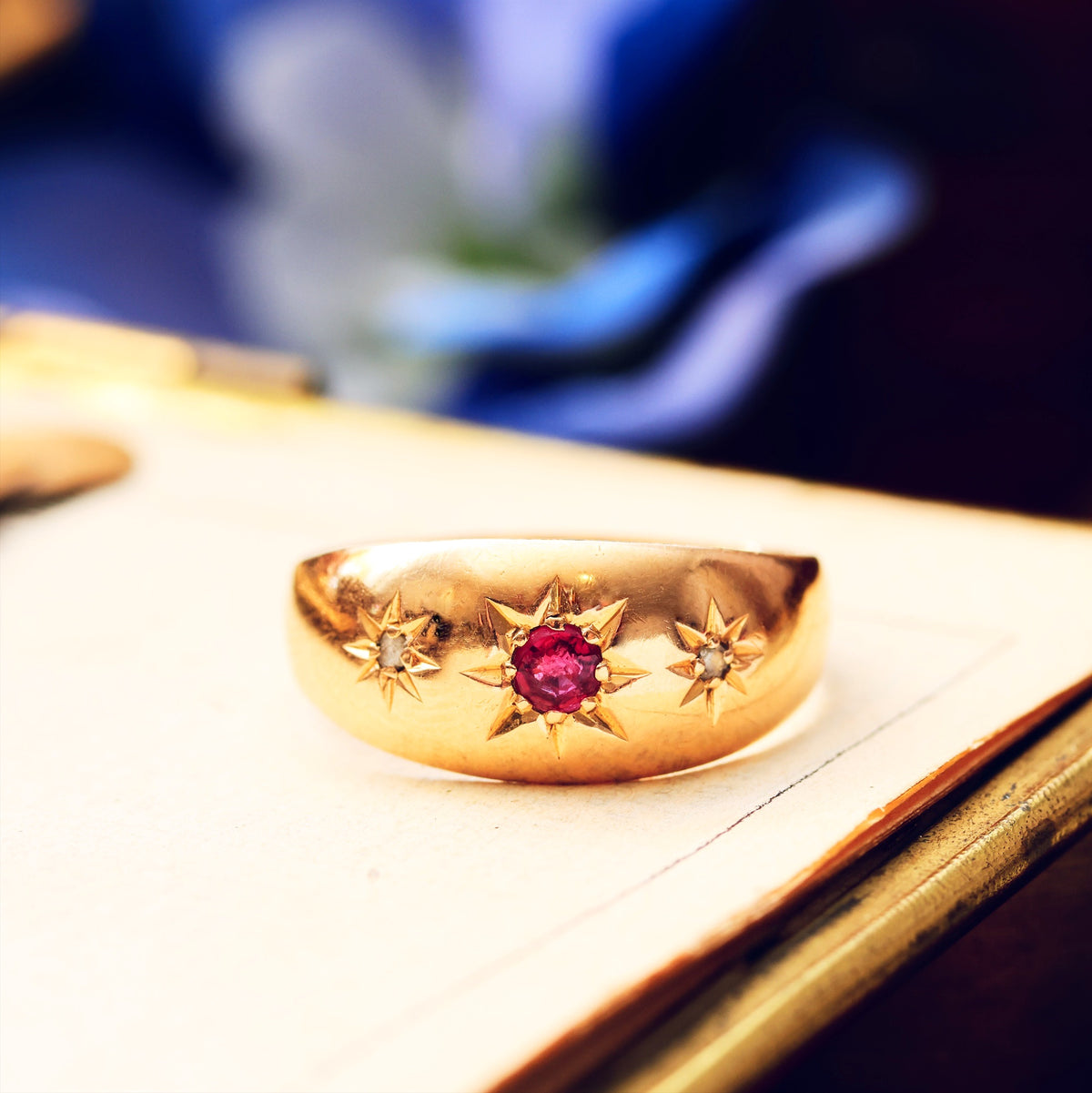 Date 1916 Ruby & Diamond Pinky Ring