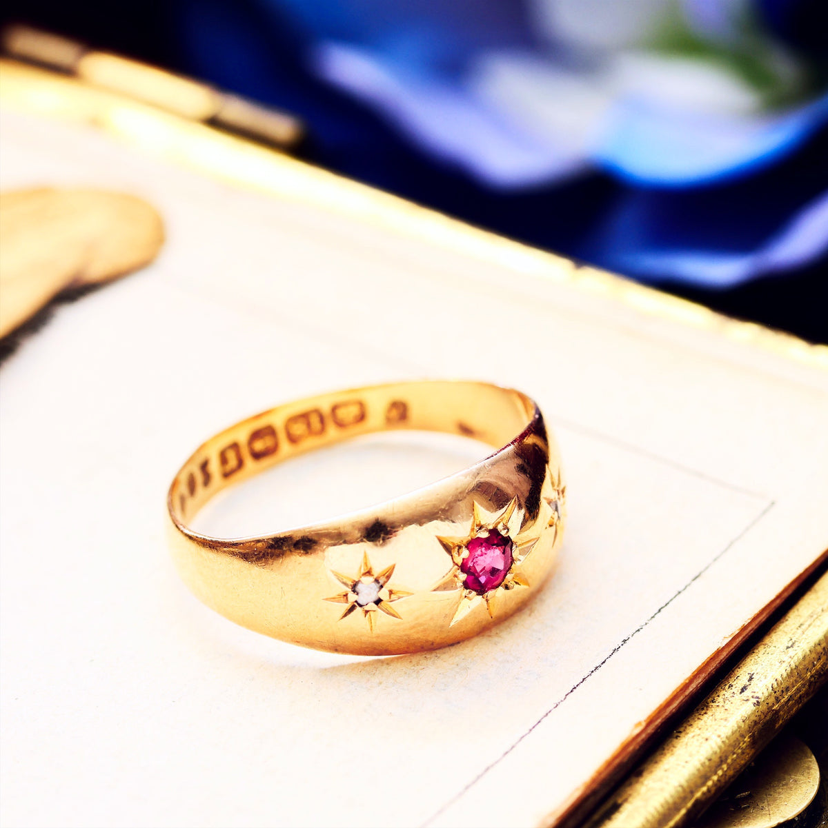Date 1916 Ruby & Diamond Pinky Ring