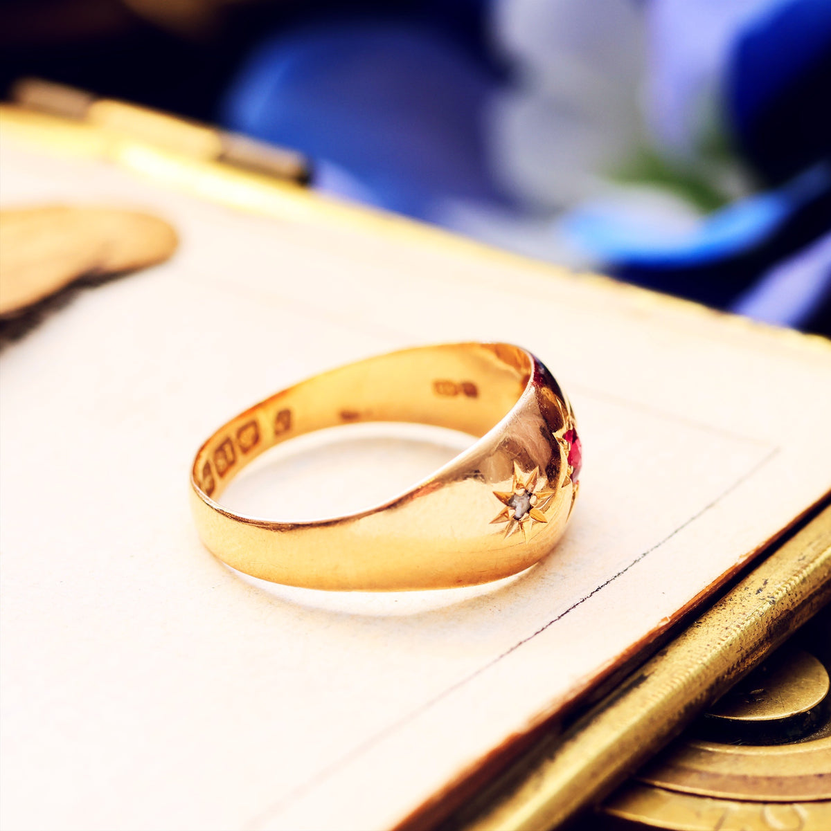 Date 1916 Ruby & Diamond Pinky Ring