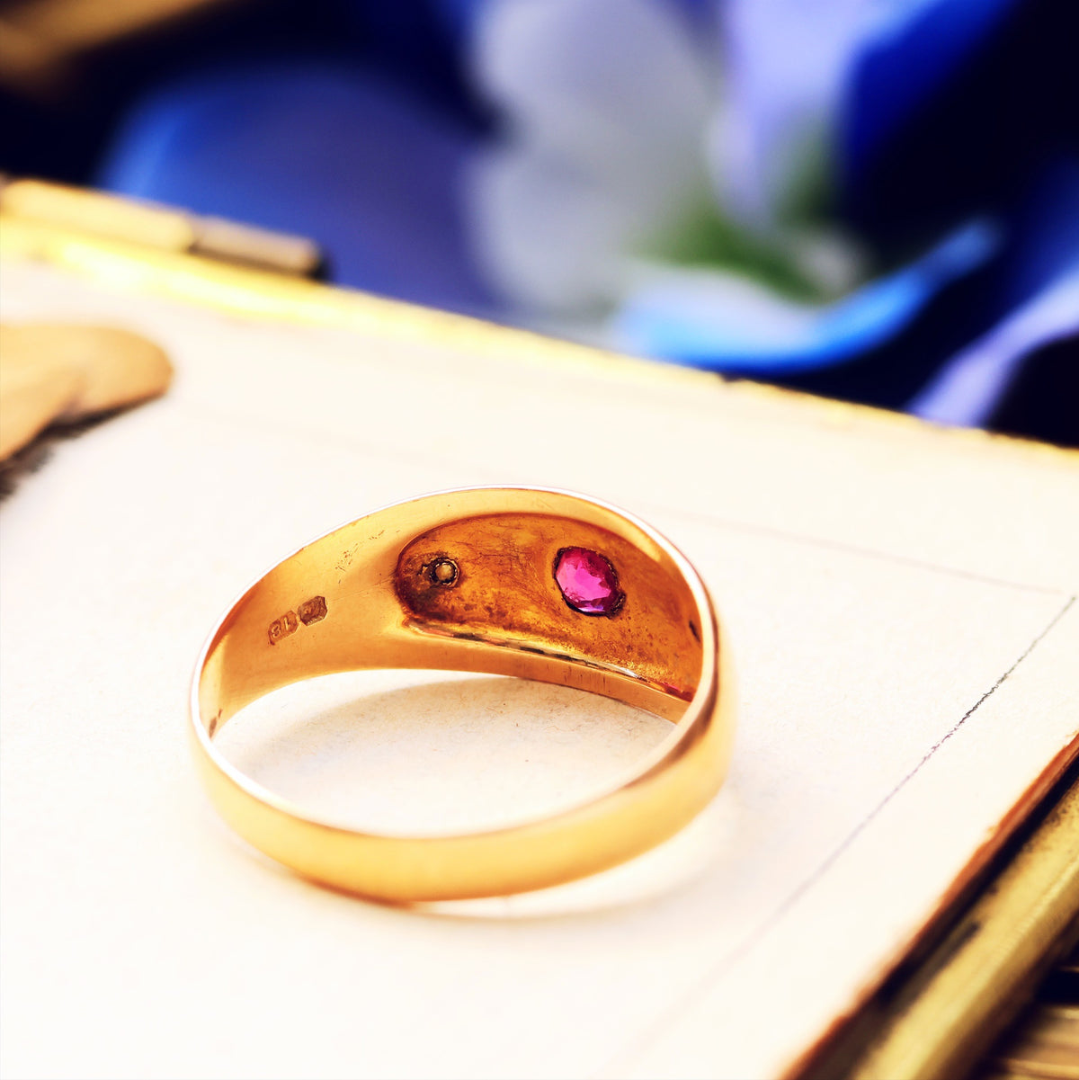 Date 1916 Ruby & Diamond Pinky Ring