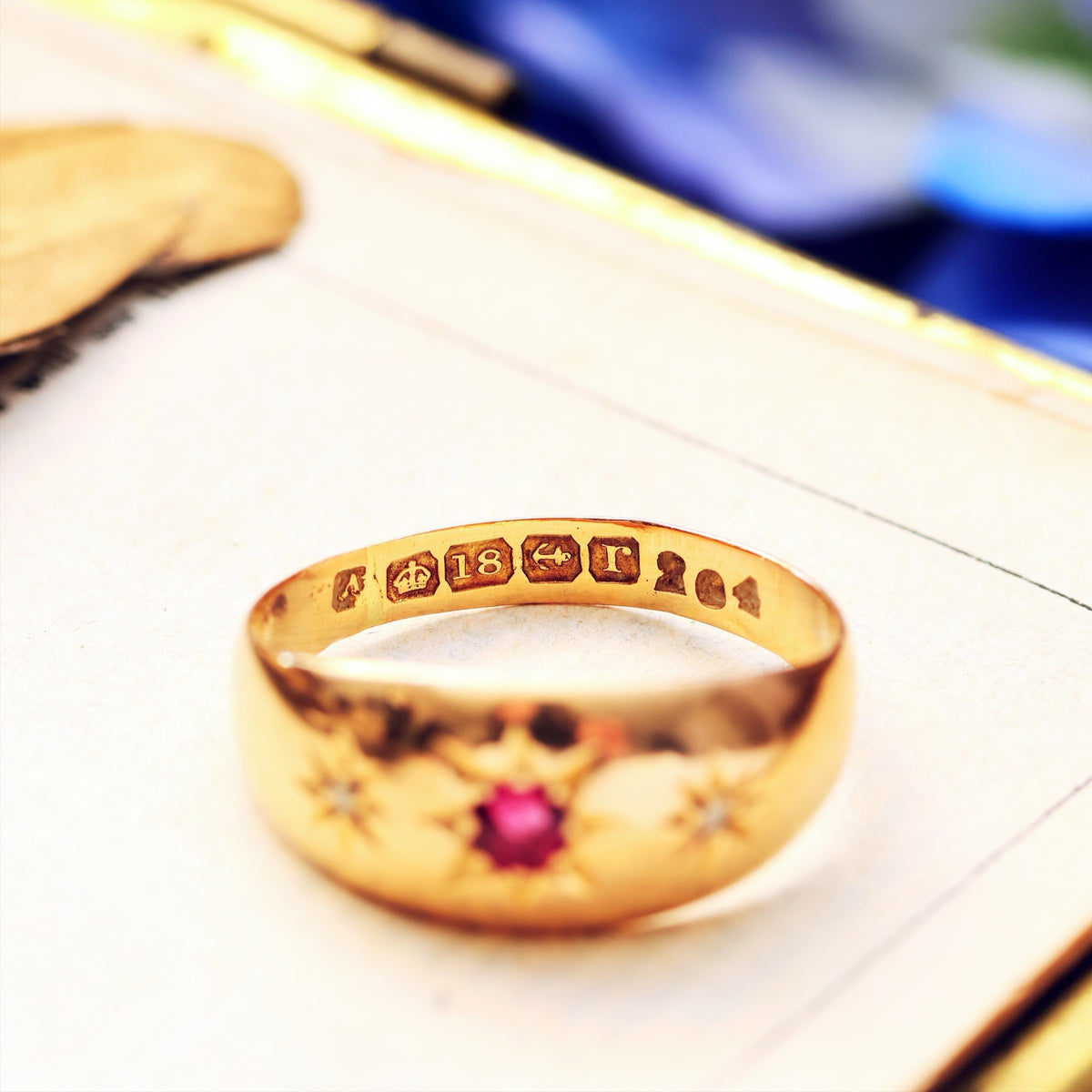 Date 1916 Ruby & Diamond Pinky Ring