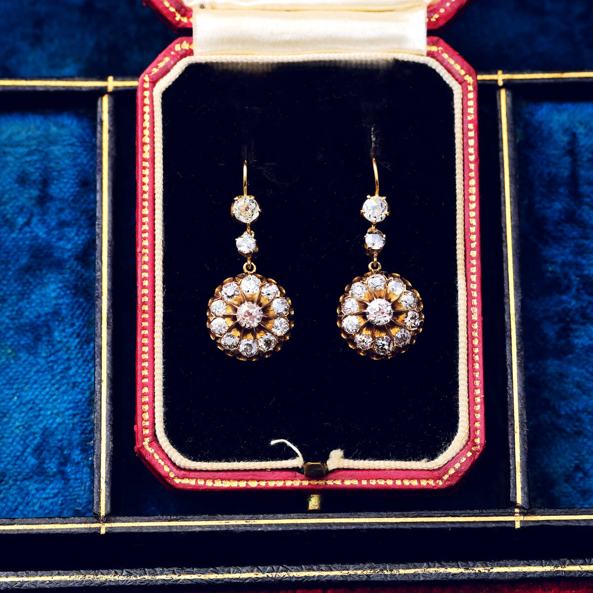 Antique Diamond Cluster Earrings