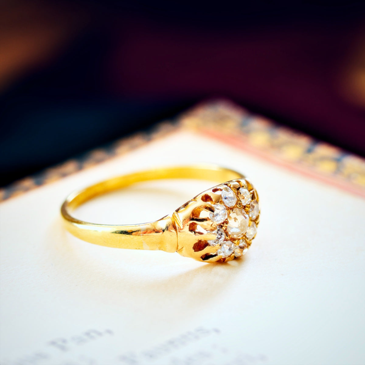 Antique Victorian Diamond Cluster Engagement Ring