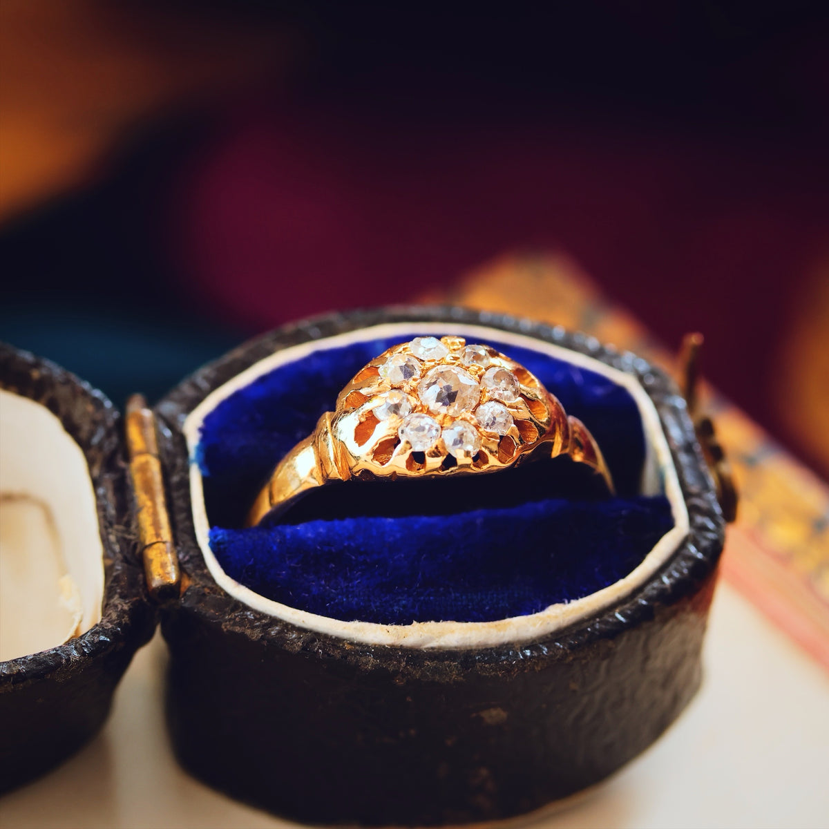 Antique Victorian Diamond Cluster Engagement Ring