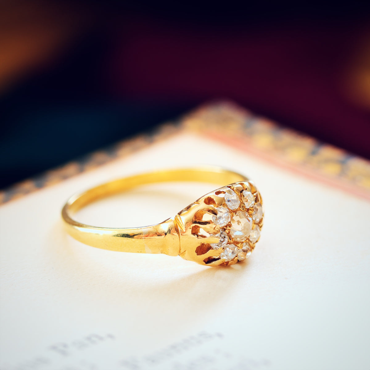 Antique Victorian Diamond Cluster Engagement Ring