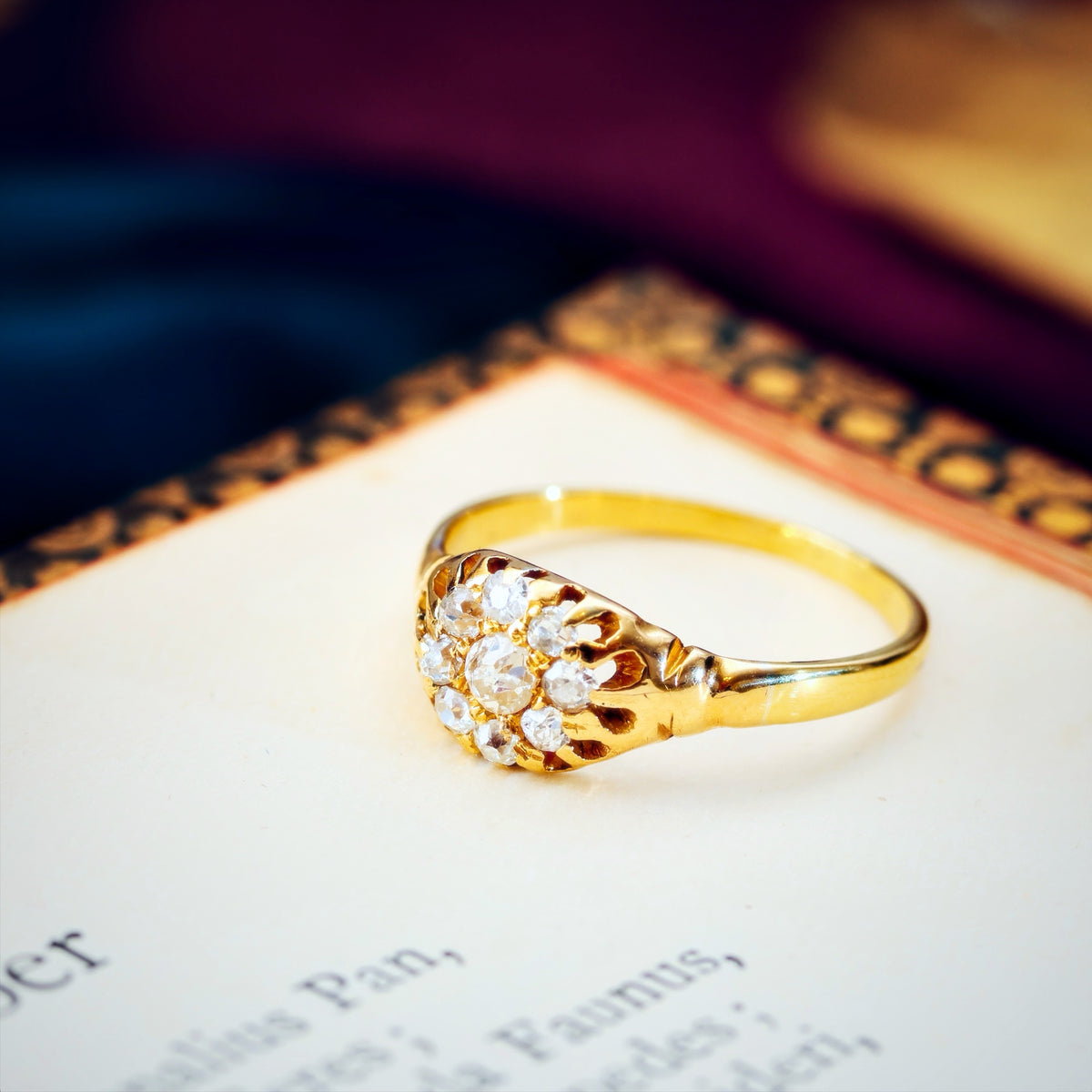 Antique Victorian Diamond Cluster Engagement Ring