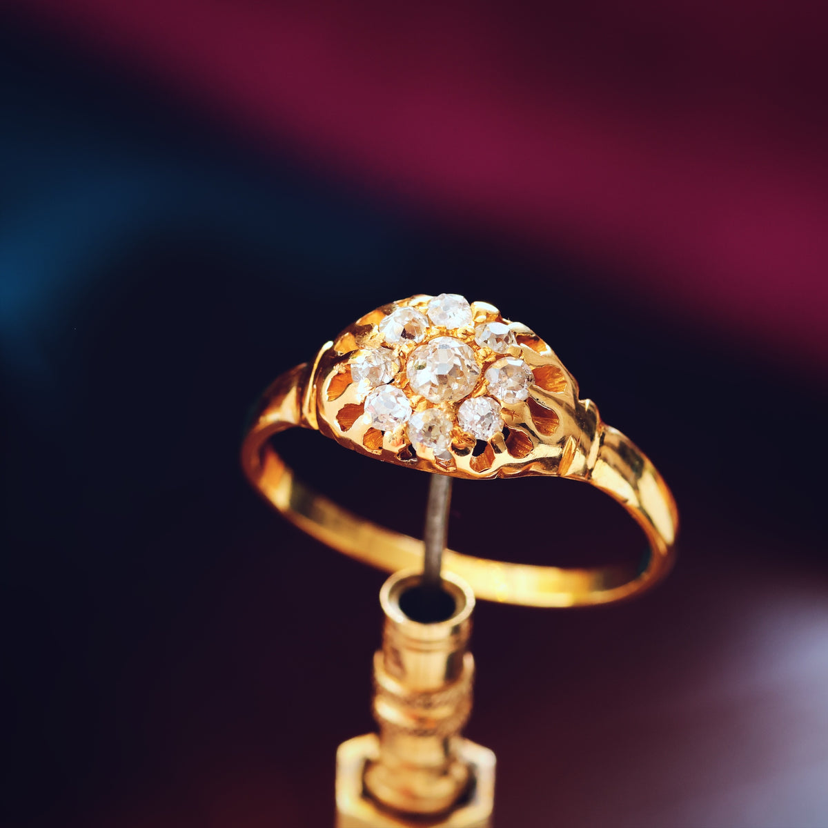 Antique Victorian Diamond Cluster Engagement Ring