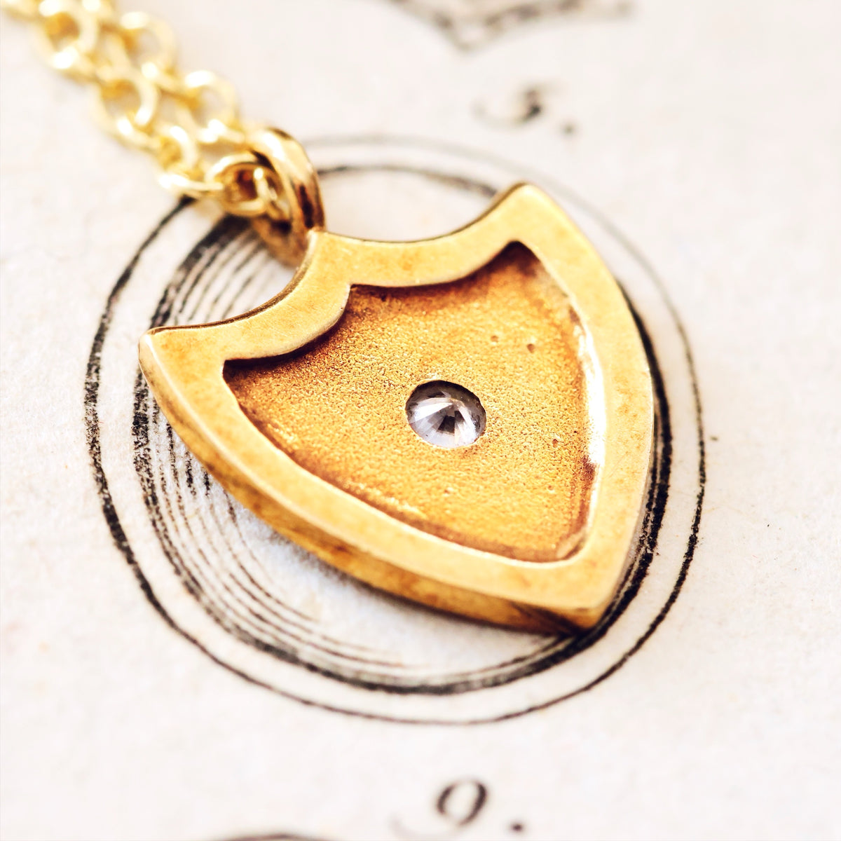 Darling Lil' Antique Diamond Shield Pendant