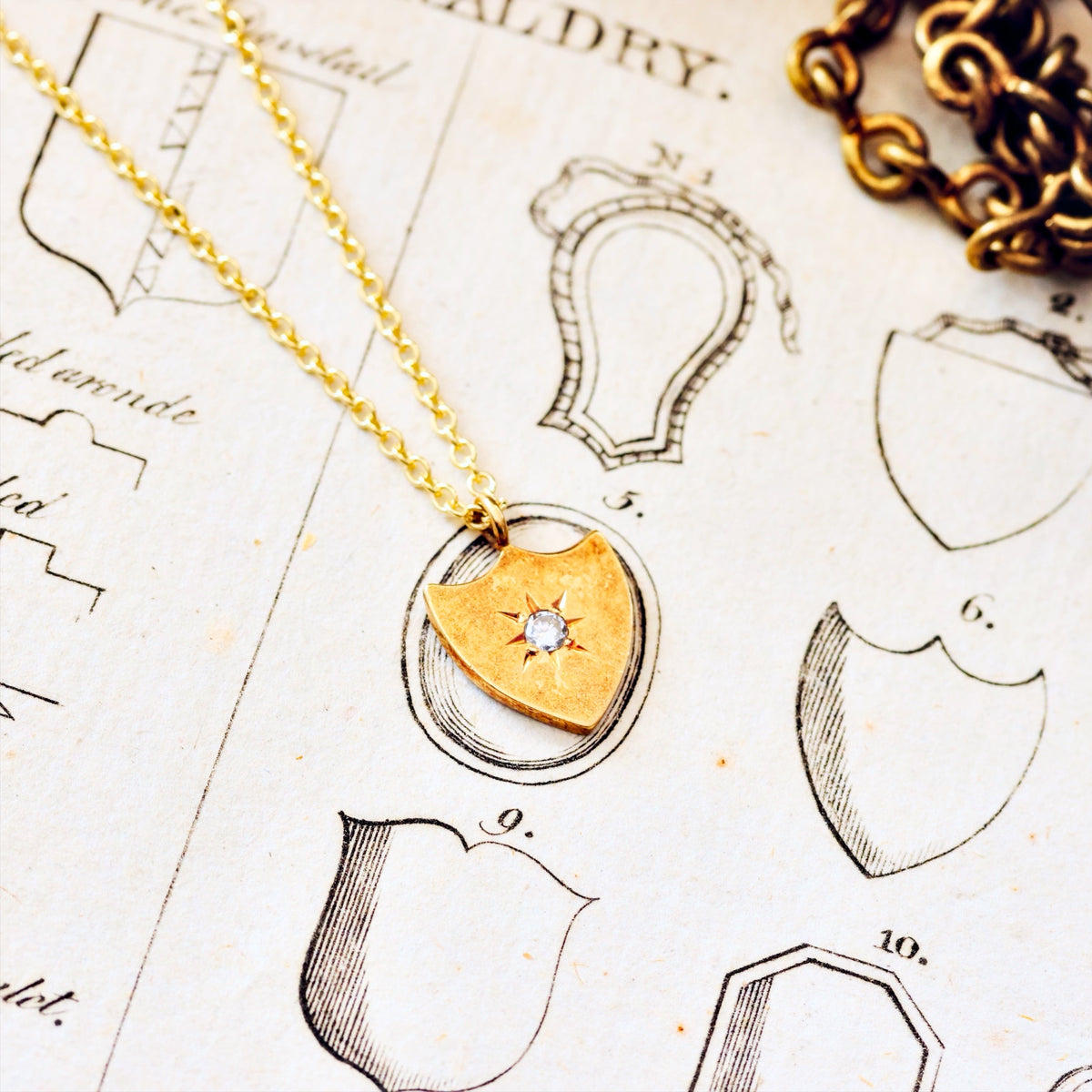 Darling Lil' Antique Diamond Shield Pendant