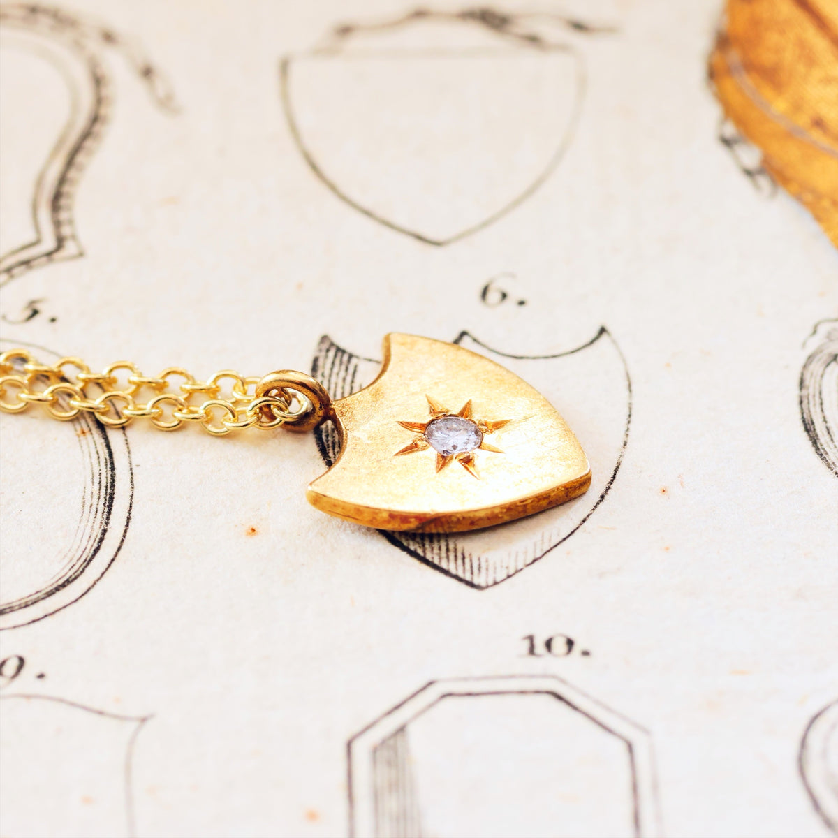 Darling Lil' Antique Diamond Shield Pendant