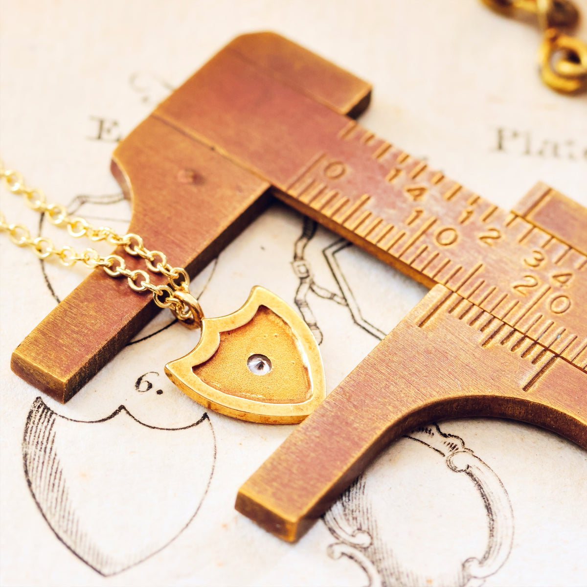 Darling Lil' Antique Diamond Shield Pendant
