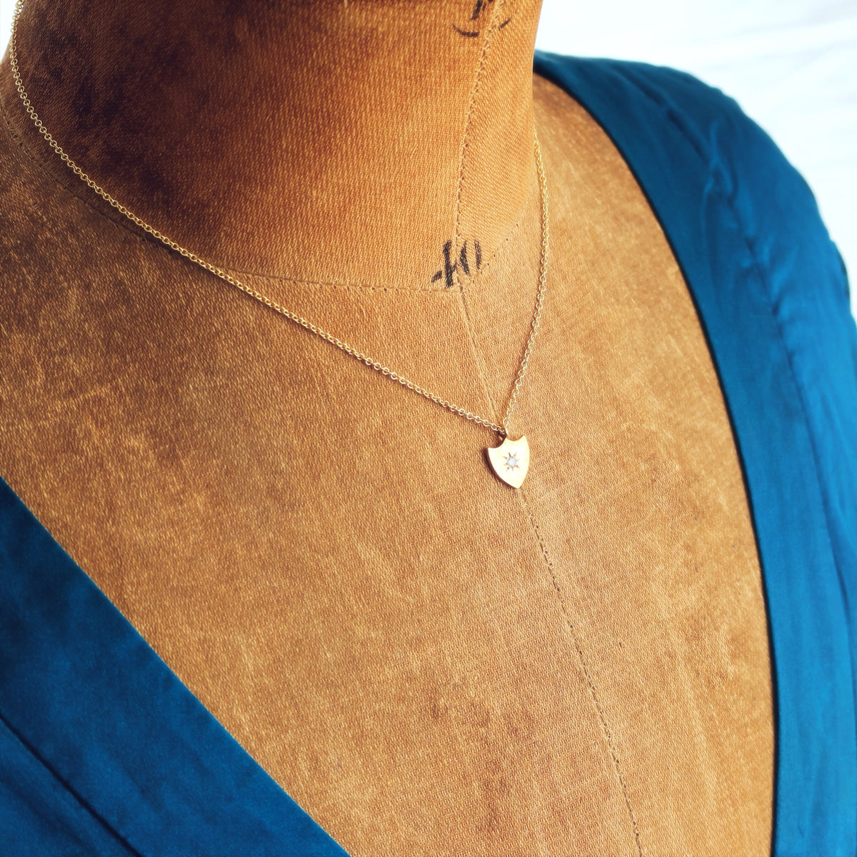 Darling Lil' Antique Diamond Shield Pendant