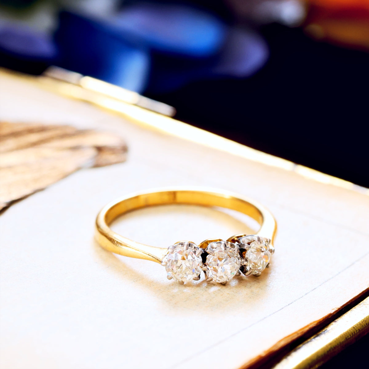 Antique Diamond Trilogy Engagement Ring