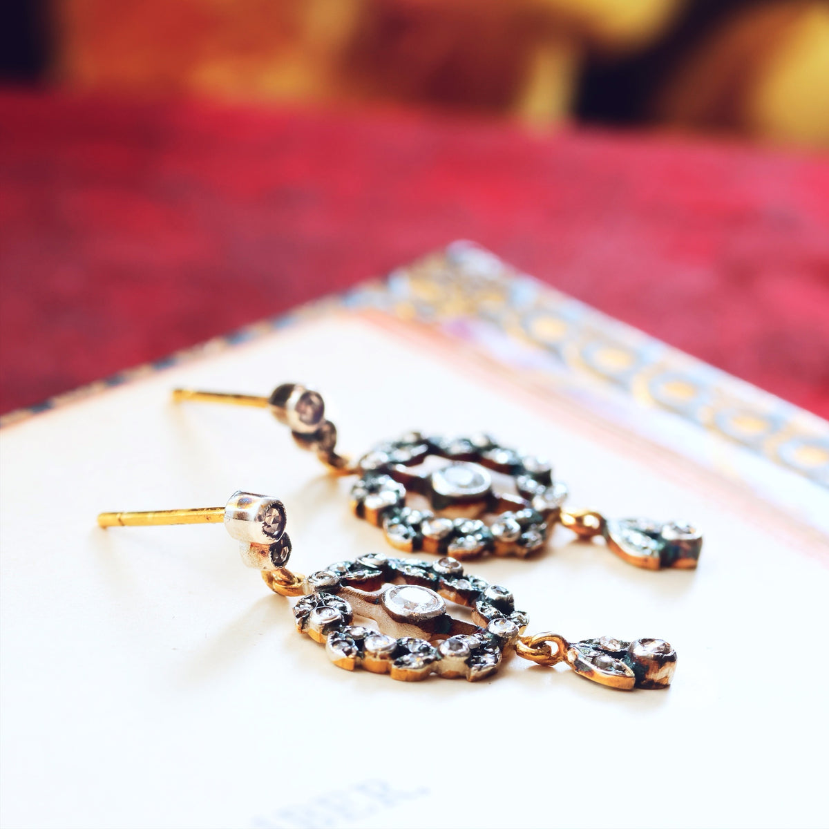 Most Adored! Antique Diamond Wreath Drop Earrings