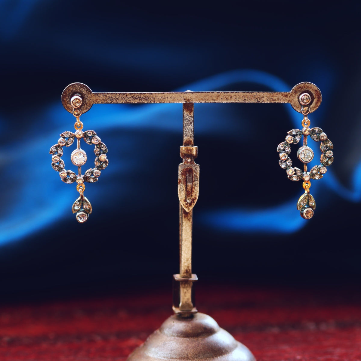 Most Adored! Antique Diamond Wreath Drop Earrings
