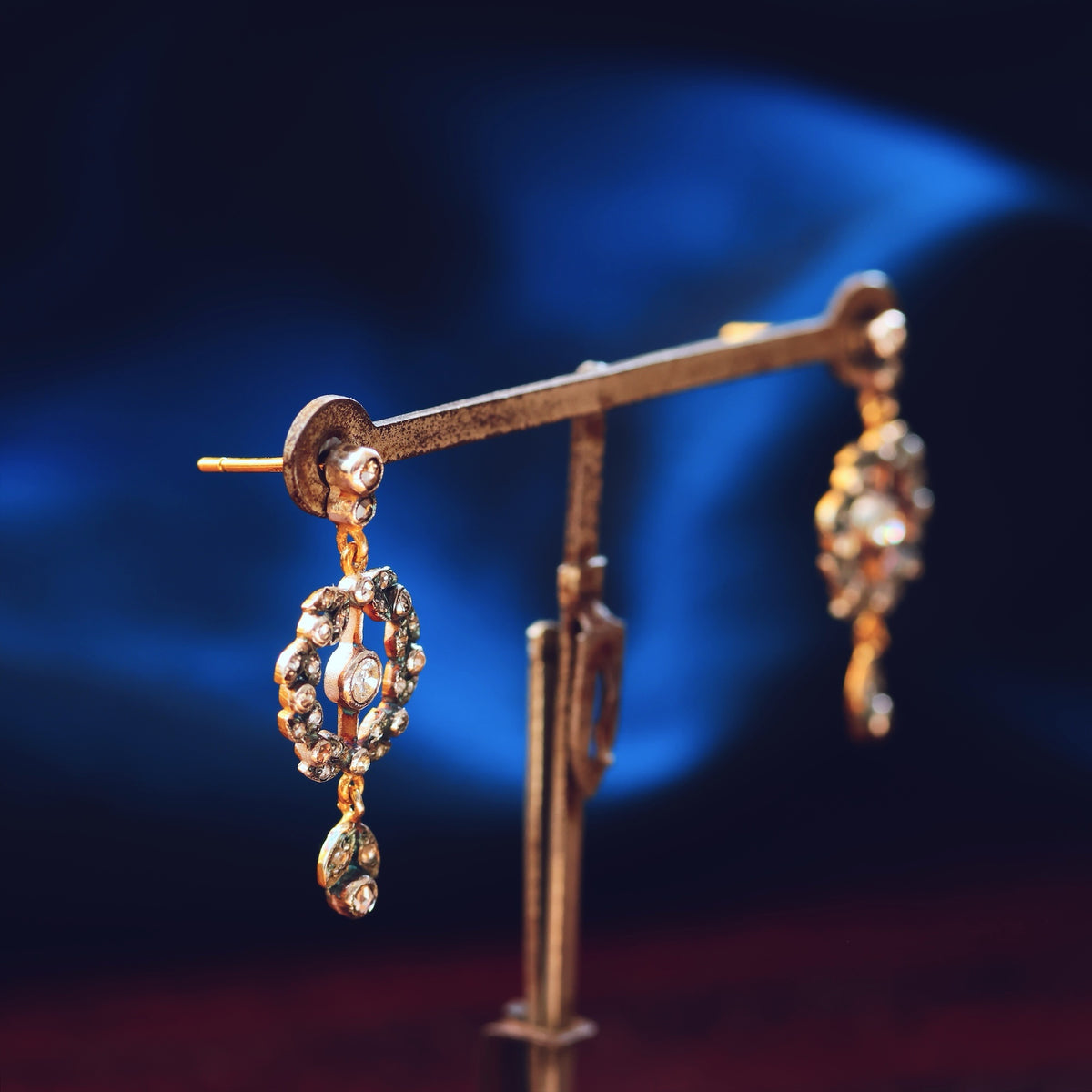 Most Adored! Antique Diamond Wreath Drop Earrings